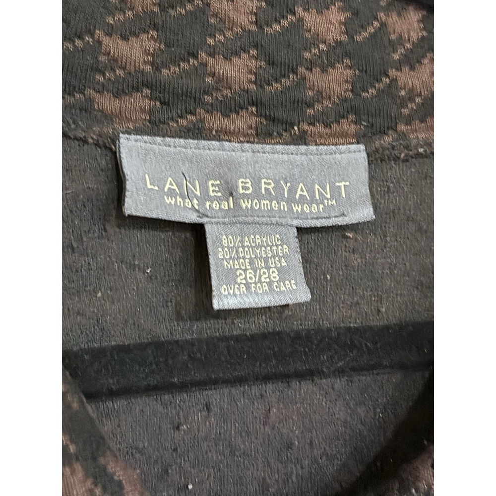 Lane Bryant Womens Coat Jacket Black Brown Houndstooth Pattern SZ 26/28 - Picture 4 of 5